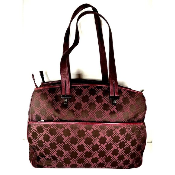 Tumi Womens Signature Maroon Burgundy Multi Compartment Laptop Briefcase Bag - Picture 2 of 12